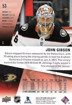 2023-24 SP Game Used - Red #53 John Gibson Back