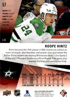 2023-24 SP Game Used - Red #57 Roope Hintz Back