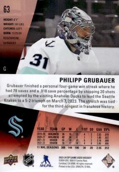 2023-24 SP Game Used - Red #63 Philipp Grubauer Back