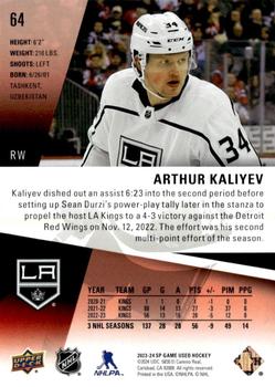 2023-24 SP Game Used - Red #64 Arthur Kaliyev Back