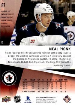 2023-24 SP Game Used - Red #87 Neal Pionk Back