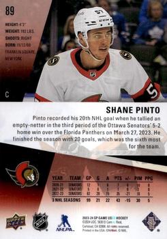 2023-24 SP Game Used - Red #89 Shane Pinto Back