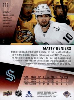 2023-24 SP Game Used - Red #111 Matty Beniers Back