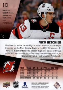 2023-24 SP Game Used - Red #113 Nico Hischier Back
