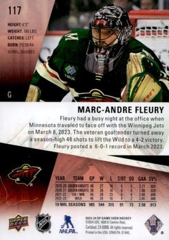 2023-24 SP Game Used - Red #117 Marc-Andre Fleury Back