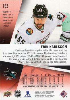 2023-24 SP Game Used - Red #152 Erik Karlsson Back
