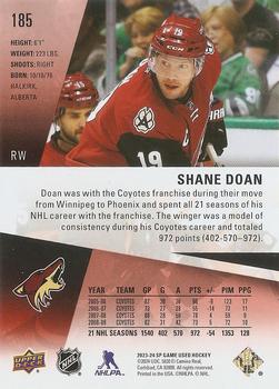 2023-24 SP Game Used - Red #185 Shane Doan Back