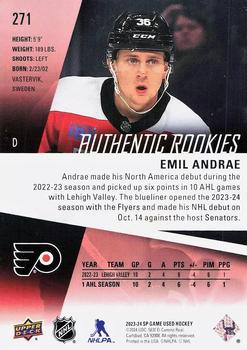 2023-24 SP Game Used - Red #271 Emil Andrae Back