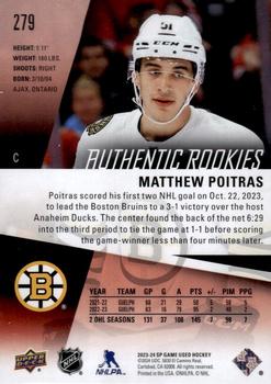 2023-24 SP Game Used - Red #279 Matthew Poitras Back