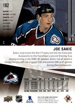 2023-24 SP Game Used - Gold #182 Joe Sakic Back