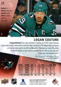 2023-24 SP Game Used - Jersey #11 Logan Couture Back