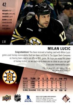 2023-24 SP Game Used - Jersey #42 Milan Lucic Back