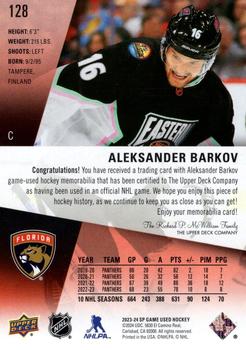 2023-24 SP Game Used - Jersey #128 Aleksander Barkov Back