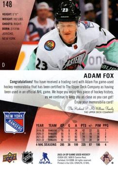2023-24 SP Game Used - Jersey #148 Adam Fox Back