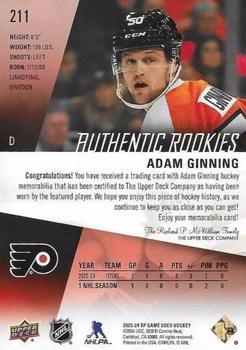 2023-24 SP Game Used - Jersey #211 Adam Ginning Back