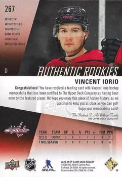 2023-24 SP Game Used - Jersey #267 Vincent Iorio Back