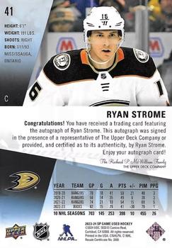 2023-24 SP Game Used - Auto #41 Ryan Strome Back