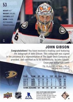 2023-24 SP Game Used - Auto #53 John Gibson Back