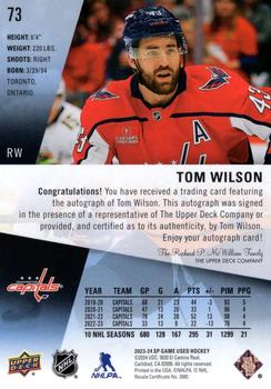 2023-24 SP Game Used - Auto #73 Tom Wilson Back