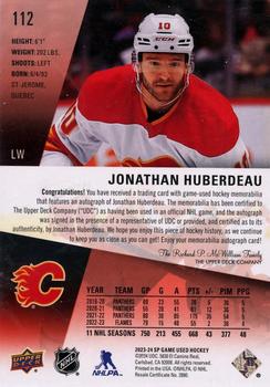2023-24 SP Game Used - Auto Jersey #112 Jonathan Huberdeau Back