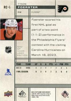 2023-24 SP Game Used - 2001 Retro Rookie Crossover #RC-6 Tyson Foerster Back