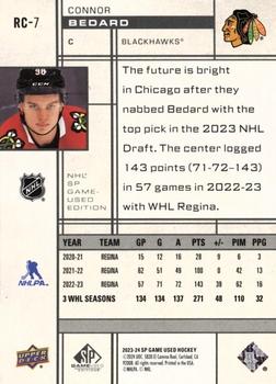 2023-24 SP Game Used - 2001 Retro Rookie Crossover #RC-7 Connor Bedard Back