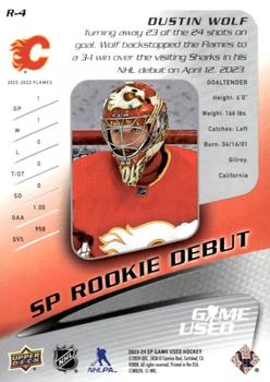 2023-24 SP Game Used - 2003-04 Retro Rookie Debut #R-4 Dustin Wolf Back