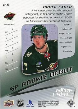 2023-24 SP Game Used - 2003-04 Retro Rookie Debut #R-5 Brock Faber Back