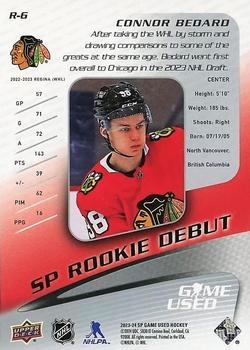 2023-24 SP Game Used - 2003-04 Retro Rookie Debut #R-6 Connor Bedard Back