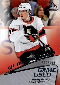 2023-24 SP Game Used - 2003-04 Retro Rookie Debut #R-9 Ridly Greig Front