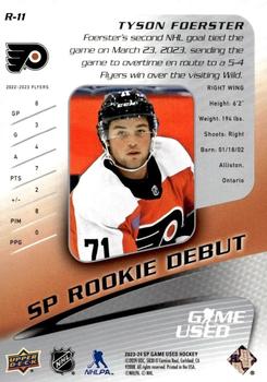 2023-24 SP Game Used - 2003-04 Retro Rookie Debut #R-11 Tyson Foerster Back