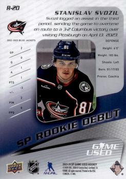 2023-24 SP Game Used - 2003-04 Retro Rookie Debut #R-20 Stanislav Svozil Back