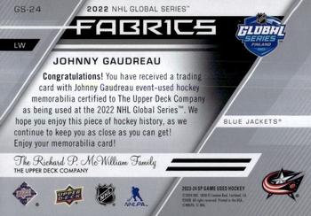 2023-24 SP Game Used - 2022 Global Series Fabrics #GS-24 Johnny Gaudreau Back