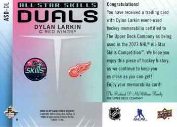 2023-24 SP Game Used - 2023 All-Star Skills Dual Jersey #ASD-DL Dylan Larkin Back