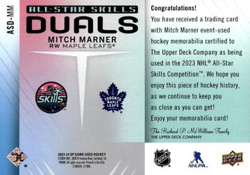 2023-24 SP Game Used - 2023 All-Star Skills Dual Jersey #ASD-MM Mitch Marner Back