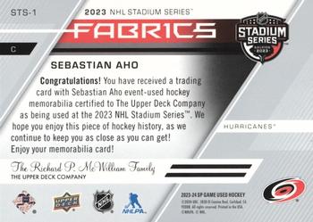 2023-24 SP Game Used - 2023 Stadium Series Fabrics #STS-1 Sebastian Aho Back