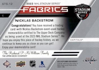 2023-24 SP Game Used - 2023 Stadium Series Fabrics #STS-12 Nicklas Backstrom Back