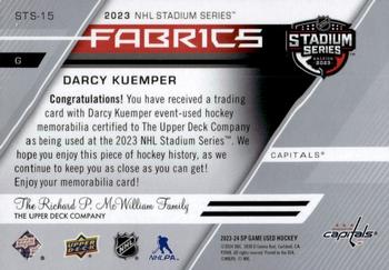 2023-24 SP Game Used - 2023 Stadium Series Fabrics #STS-15 Darcy Kuemper Back