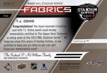 2023-24 SP Game Used - 2023 Stadium Series Fabrics Patch #STS-11 T.J. Oshie Back