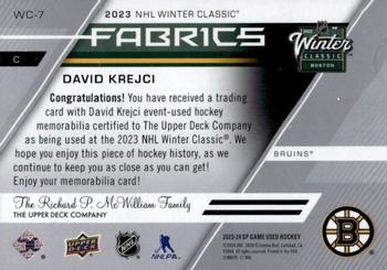 2023-24 SP Game Used - 2023 Winter Classic Fabrics #WC-7 David Krejci Back