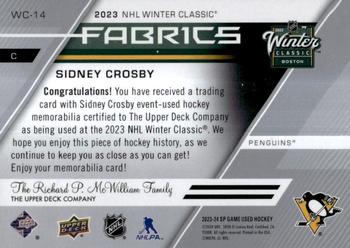 2023-24 SP Game Used - 2023 Winter Classic Fabrics #WC-14 Sidney Crosby Back