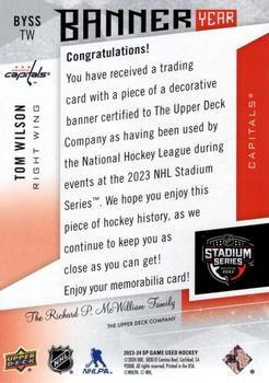 2023-24 SP Game Used - Banner Year 2023 Stadium Series #BYSS-TW Tom Wilson Back