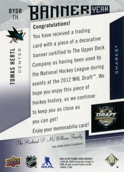 2023-24 SP Game Used - Banner Year NHL Draft #BYDR-TH Tomas Hertl Back