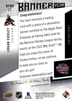 2023-24 SP Game Used - Banner Year NHL Draft #BYDR-LC Logan Cooley Back