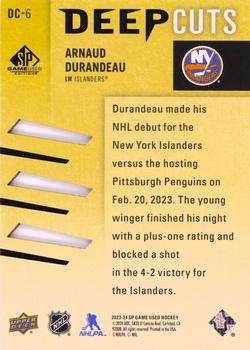 2023-24 SP Game Used - Deep Cuts #DC-6 Arnaud Durandeau Back