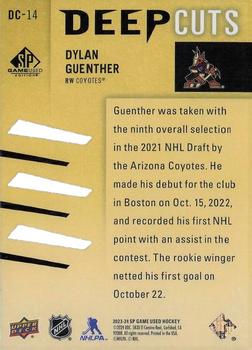 2023-24 SP Game Used - Deep Cuts #DC-14 Dylan Guenther Back