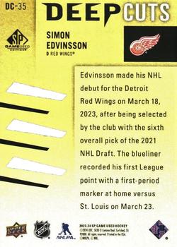 2023-24 SP Game Used - Deep Cuts #DC-35 Simon Edvinsson Back