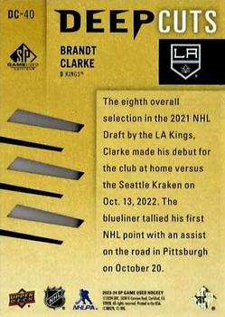 2023-24 SP Game Used - Deep Cuts #DC-40 Brandt Clarke Back