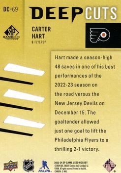 2023-24 SP Game Used - Deep Cuts #DC-69 Carter Hart Back