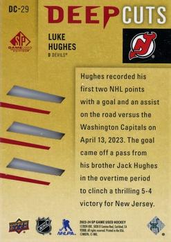 2023-24 SP Game Used - Deep Cuts Red #DC-29 Luke Hughes Back